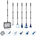 Miniatyrbillede 1 af 4: 6 i 1 Akvarie Rengøringssæt med Fiske Net, Landing Net, Grus Rake, Plante Clip, Squeegee, Svampe og Connector (6 i 1)