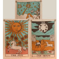 Pikkukuva 1 / 5: Aurinko, kuu ja tähti tarot-seinävaatteet - esteettinen boheemi seinävaate