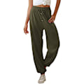 Miniatyrbillede 1 af 3: Cinch Bottom Sweatpants til kvinder med lommer XL GRØN