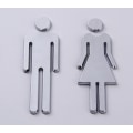 Miniatyrbillede 3 af 3: Toiletskilte til dør - Toiletskilte til badeværelsesdør, bronze, 20 cm