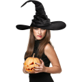 Pikkukuva 4 / 5: 2 kappaletta Halloween-noidan hattuasu, suuri musta vino ruched W