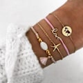 Miniatyrbillede 3 af 5: 5 stk. armbånd til kvinder, hule lotus-smykker, justerbare, lyse glans