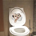 Miniatyrbild 3 av 5: 30*25CM 2 st Katt Vägg Självhäftande Toalettlock Dekaler Roliga Pvc Vattentäta Toalettsits Dekaler För Lock Vägg Dekaler