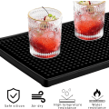 Miniatyrbillede 2 af 5: Gummibar måtte, 30*15cm sort bar service spildmåtte tørremåtte, 1 stk