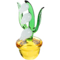 Miniatyrbilde 2 av 5: Håndblåst glassblomstfigur Mini Lily of The Valley Statue Crystal Flo