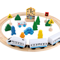 Miniatyrbillede 2 af 3: Trælegetøj, togsæt 26 dele