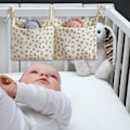 Miniatyrbilde 3 av 4: 1 stk Hængende opbevaringspose 2 i 1 Sengarrangør til børneværelse Sengarrangører Hængende opbevaringspose Baby seng Sengearrangør（39*20cm）