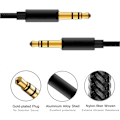 Pikkukuva 2 / 5: Audio-liitäntäkaapeli, 3,5 mm:n uros-uros-nailonstereoäänikaapeli