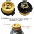 Miniatyrbilde 4 av 5: Camping Gass Komfyr Gassflaske Adapter Kobling Overføringsadapter Gassdyser Gassflaske Adapter for Campingbrenner