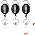 Pikkukuva 1 / 5: Retractable Keychain [3 kappaletta], 68cm Retractable Badge Holder vahvistetulla jousella ja kestävällä narulla matkakortille, luottokorteille, housuille ja vyölle
