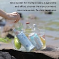 Miniatyrbild 2 av 5: Hopfällbar Vattenhink - Hopfällbar Vattenflaska, Bärbar Genomskinlig Balja - Picknick Fruktkorg - Lätt Matförvaringsbehållare för Camping, Vandring