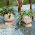 Miniatyrbillede 2 af 5: Plantepotter Hoved Plantepotter til planter med dræn Unik kvindelig ansigtsplanter til indendørs udendørs planter Design Sukkulente potter, Blomsterpotte uden plante