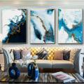 Miniatyrbilde 1 av 5: Art Canvas Navy Blue Abstract Core Abstract Wall Poster Og Trykk Minimalis