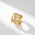 Miniatyrbillede 2 af 4: Unisex rustfrit stål solidt krydsende flettet crossover uendelighed chunky statement ring, 19cm