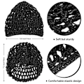 Miniatyrbillede 3 af 5: 2 stk. Mesh Hårnet Rayon Strikkede Snood Kvinder Hæklet Søvn Hue (Sort)