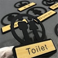 Pikkukuva 4 / 5: Miesten ja naisten symboli WC-kyltti, akryylinumero WC-oven kyltti, Wc-kyltti kylpyhuoneeseen, miesten ja naisten seinätarra