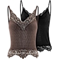 Miniatyrbild 1 av 5: 2 st spetsdetaljerade crop tops Y2k E-tjejer kläder Fairy Rock Style Cropped Tee
