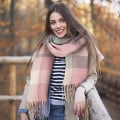 Miniatyrbillede 4 af 4: Dametørklæde Fashion Langt Ternet Sjal Wraps Stort Gitter Vinter Varmt