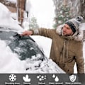 Miniatyrbilde 4 av 4: 2 stk isskraper, plast frostskrape med sklisikkert håndtak Multifunksjonelt verktøy spade design snøskuffe for bil, svart, 25,5 * 9,5 cm