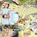 Miniatyrbilde 5 av 5: Foldbar piknikteppe - 150 x 200 cm vanntett strandmatte (ananas)