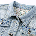 Miniatyrbillede 3 af 3: Kvinder Efterår 3/4 Ærme Retro Kort Denim Jakker Lyseblå Jeans Frakker, M