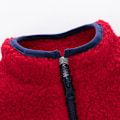 Miniatyrbillede 2 af 5: Børne fleece jakke ærmeløs jakke til drenge og piger rød tyk lynlås