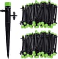 100 st Micro Drip Bevattning Sprinkler, 360 Grader 8 Hål Vattenflöde Bevattning Emittrar för 1/4 (4-7mm) Rör, Grön