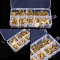 Miniatyrbilde 1 av 5: 150 stk elektriske ring messing crimp kabelkontakt ledning, kobber ring kabel lug sortiment kit, messing crimp elektriske kabel lugs, M3-M10