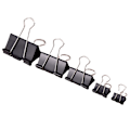 Miniatyrbillede 2 af 3: 200 stk. sorte binderclips, mellemstore papirclips, metalfoldback