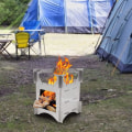 Miniatyrbild 2 av 5: Hopfällbar vedspis, minivedspis med canvasväska, bärbar vedspis i rostfritt stål, liten vedspis för camping, vandring, picknick, grillning, överlevnad, ryggsäcksturer