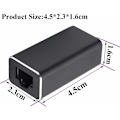Miniatyrbild 2 av 5: RJ45-koppling, metallhölje RJ45 hona till hona Ethernet-förlängning, LAN-kontakt Inline-nätverkskontakter för Cat7 / Cat6 / Cat5e / Cat5 Ethernet-kabel (2-pack) Svart