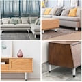 Miniatyrbilde 6 av 6: Justerbare møbelbein i rustfritt stål, metallbein for skrivebord, bord, DIY-prosjekter, TV-stativ, kontor, sofa, stol, skap, sett med 4 (5 cm)
