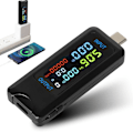 Miniatyrbild 1 av 5: USB-testare, 4,5-36V 0-5A USB-C Strömspänningstestare Multimeter Voltmeter Amperemeter Effektkapacitet Laddare Detektor (Typ-C-port)
