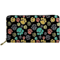 Miniatyrbillede 1 af 5: Farverig pote, sød print, dame RFID stor kapacitet læder clutch