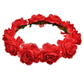 Miniatyrbilde 4 av 5: 3 stk. kranskrone rose realistisk stoff chic kunstig blomsterhodeplagg festival bryllup hårkrans blomsterkrone, 18 cm