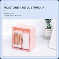 Miniatyrbillede 2 af 5: Bomuldsvatpindsholder, Multifunktionel Opbevaringsflaskeholder med 2 Rum til Opbevaring af Makeup Pads i Bomuldsvatkugler