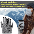 Miniatyrbild 5 av 5: Vinter Stickade Handskar, Herr Dam Touchscreen Kallväder Handskar, Full Finger Mjuka Varma Anti Slip Handskar för Vandring