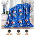 Miniatyrbillede 2 af 2: Elegant Comfort Luksuriøs Super Blød Juletrykte Fleece Tæppe - Juletema Hjemmeindretning Fuzzy Varmt og Hyggeligt Tæpper til Vinter Sengetøj, Sofa og G