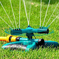 Miniatyrbillede 4 af 5: 3-armet roterende plænesprinkler 360° justerbar vandspray svingesprinkler 190 * 2