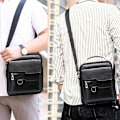 Miniatyrbild 5 av 5: Messenger Bag kompatibel Män Crossbody Axelväska Liten Vintage PU Läder Satchel Väska Sidokropp Handväska