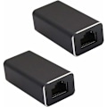 Miniatyrbild 1 av 5: RJ45-koppling, metallhölje RJ45 hona till hona Ethernet-förlängning, LAN-kontakt Inline-nätverkskontakter för Cat7 / Cat6 / Cat5e / Cat5 Ethernet-kabel (2-pack) Svart