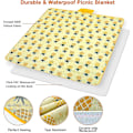 Miniatyrbilde 4 av 5: Foldbar piknikteppe - 150 x 200 cm vanntett strandmatte (ananas)