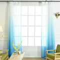 Miniatyrbilde 1 av 3: Set med 2 gjennomsiktige gardiner Gradient Eyelet Polyester Vindu Myggnett 132*