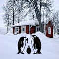 Pikkukuva 4 / 5: Eläinhahmo Metallirauta Pingviiniperheen Siluetti Koristeellinen