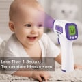 Miniatyrbillede 4 af 5: Pandetermometer, berøringsfri infrarød pandetermometer °F/°C digitalt termometer feberalarm og hukommelsesfunktion til alle med nøjagtig LCD-skærm (batteri ikke inkluderet)