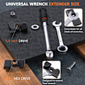 Miniatyrbilde 4 av 5: Universal skiftenøkkelforlengeradapter for 1/2 tommers stasjon
