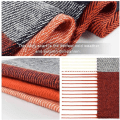 Miniatyrbillede 5 af 5: Vinter Lang Blød Varm Tartan Tjek Tørklæder Wraps til kvinder Uld Spinding Kvast Sjal Lang Stole，60*200CM