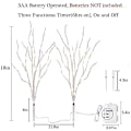 Miniatyrbillede 3 af 5: Lystede birkegrene 80 cm 100 hvide pile LED batteridrevet med timer