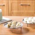 Miniatyrbillede 5 af 5: 9,5 tommer rustfrit stål dampkogningsstativ, rund dampkogningsholder bakkehylde tilbehør til madlavning med stativ til dåse dampet fyldt bolle dumplings grøntsager fisk 2 stk.