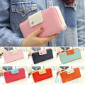 Miniatyrbillede 4 af 5: Dame Zipper Faux Læder Kort Telefonholder Clutch Pung Lang Pung Hånd